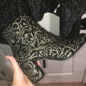 Cute black and gold boots! Brand new!